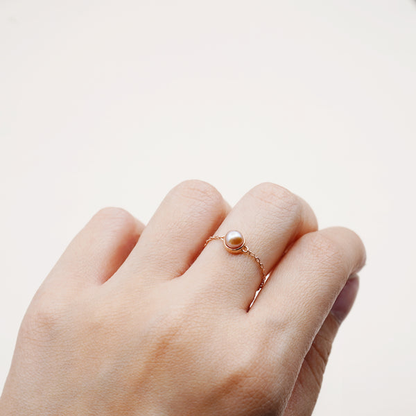 Birthstone Chain Ring Vol.1 - Natural Gemstones - 925 Sterling Silver Gold Plated