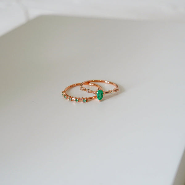 Eloise Emerald Ring - 18k/ 75% Rose Gold