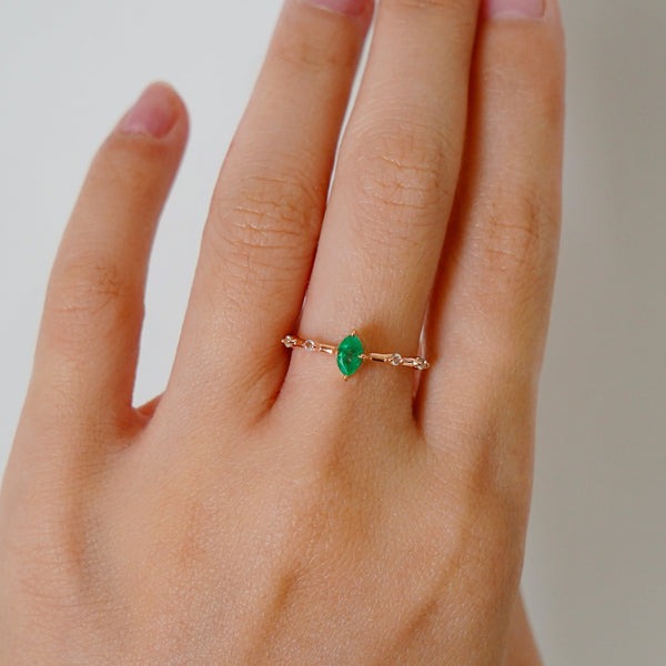 Eloise Emerald Ring - 18k/ 75% Rose Gold