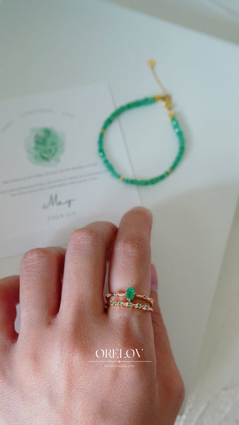 Eloise Emerald Ring - 18k/ 75% Rose Gold