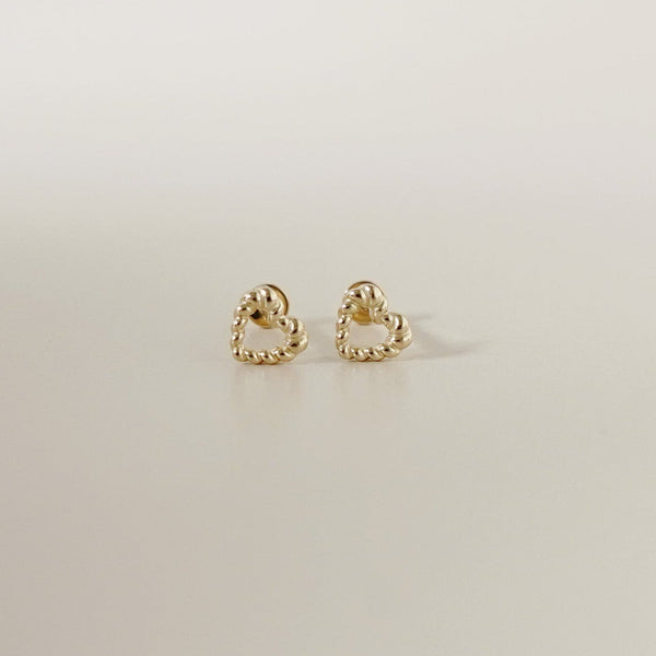 Flatback Palmier Earrings - Baby Earrings - Piercing - 14k Solid Gold