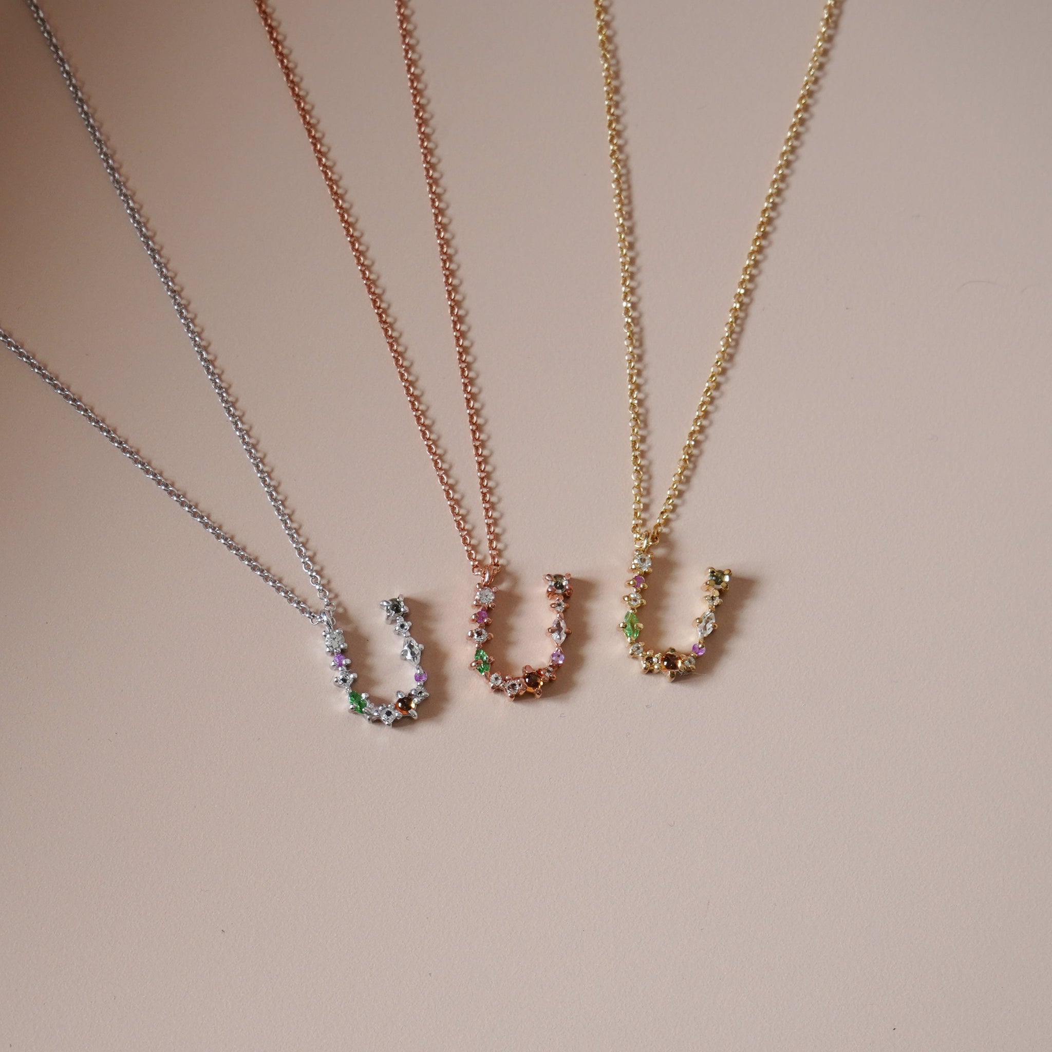 U Initial Necklace - 925 Sterling Silver with Gold Plated