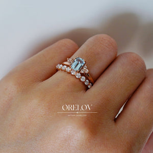 Marina Ring - Natural Aquamarine - 18k/ 75% Rose Gold