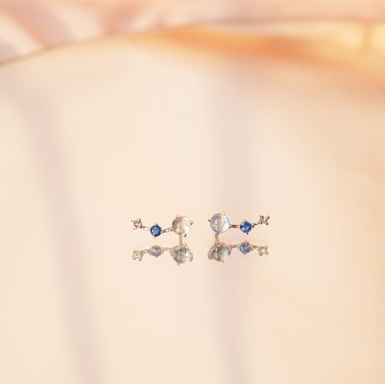 Zenith Stud Earrings - 925 Sterling Silver with Gold Plated