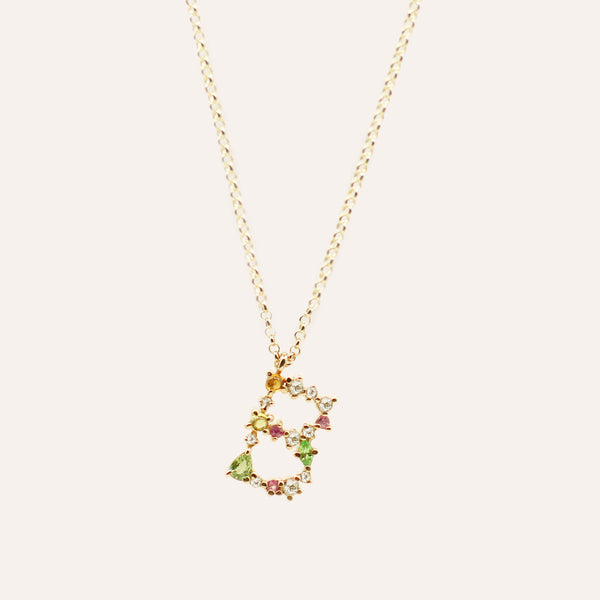 B Initial Necklace - 925 Sterling Silver with Gold Plated