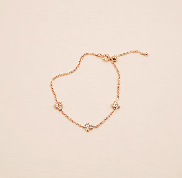 Clover Bracelet - 925 Sterling Silver with Gold Plated