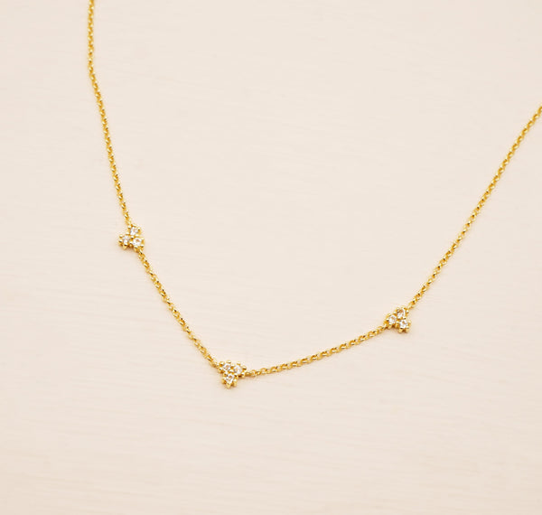 Clover Necklace - 925 Sterling Silver with Gold Plated