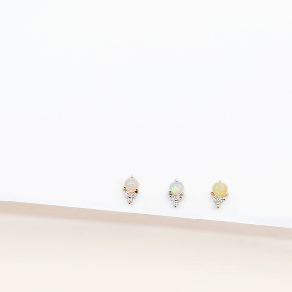 Opal Petite Earrings - 925 Sterling Silver with Gold Plated