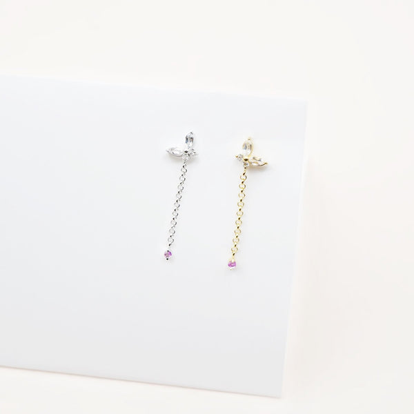 Papillon Earrings - 925 Sterling Silver with Gold Plated