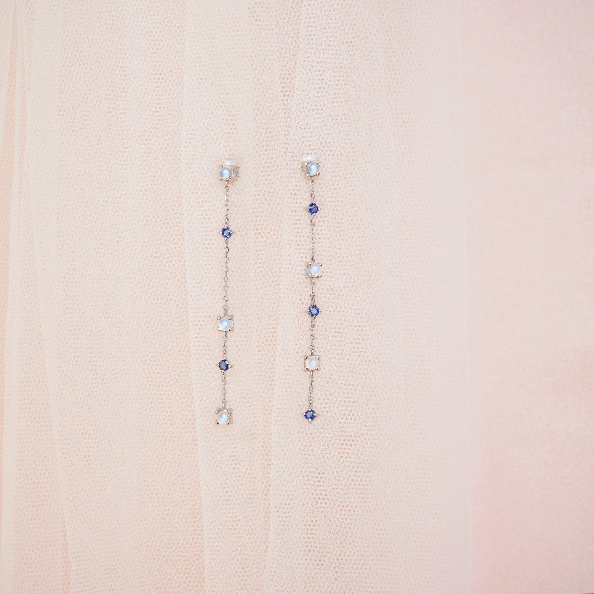 Elara Earrings with Blue Sapphire - 925 Sterling Silver with Gold Plated