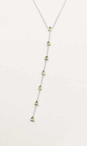 Lariat Necklace - 925 Sterling Silver with Gold Plated