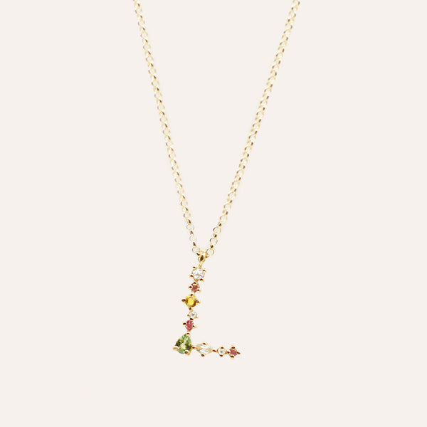 L Initial Necklace - 925 Sterling Silver with Gold Plated