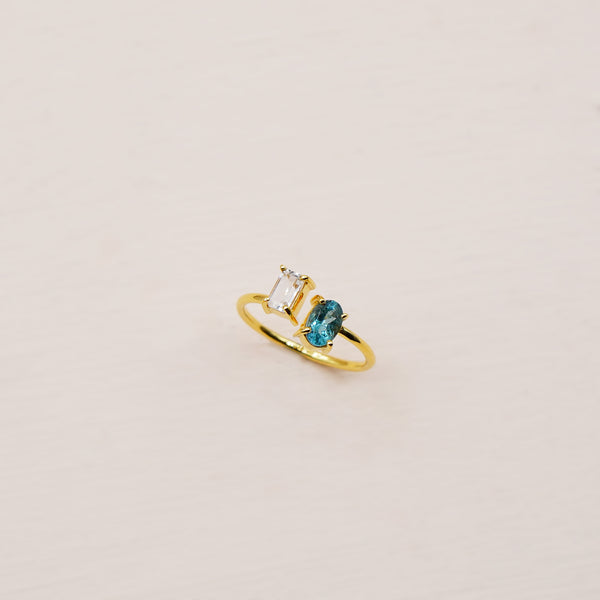 Nova Open Ring - 925 Sterling Silver with Gold Plated