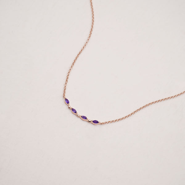 Petal Necklace - 925 Sterling Silver with Gold Plated