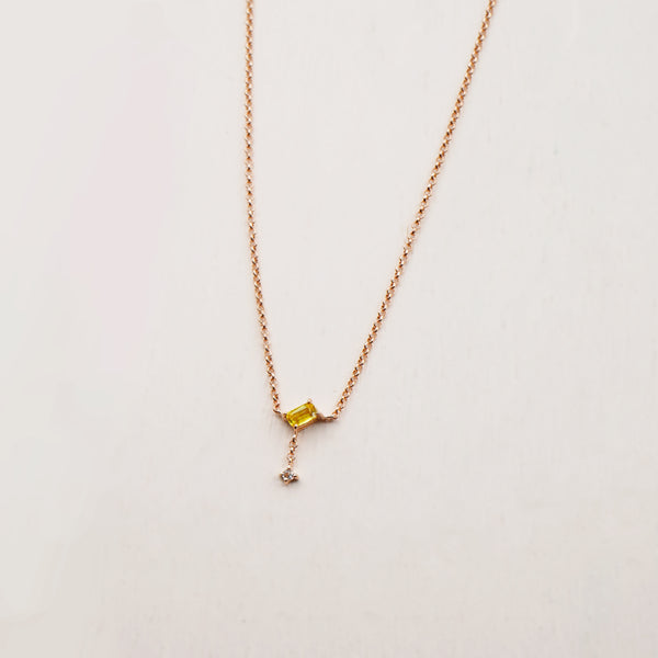 Isla Sapphire Necklace - 925 Sterling Silver with Gold Plated