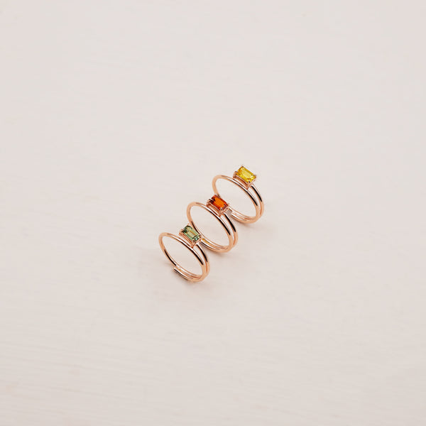 Beatrice Sapphire Ring - 925 Sterling Silver with Gold Plated