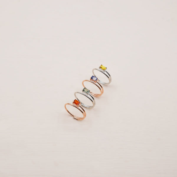 Beatrice Sapphire Ring - 925 Sterling Silver with Gold Plated