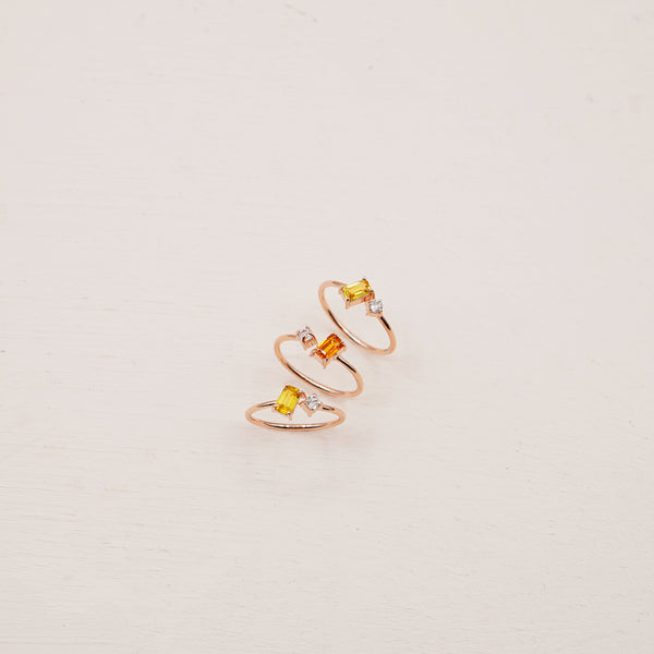 Edith Sapphire Ring - 925 Sterling Silver with Gold Plated