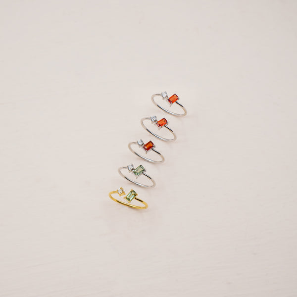 Edith Sapphire Ring - 925 Sterling Silver with Gold Plated