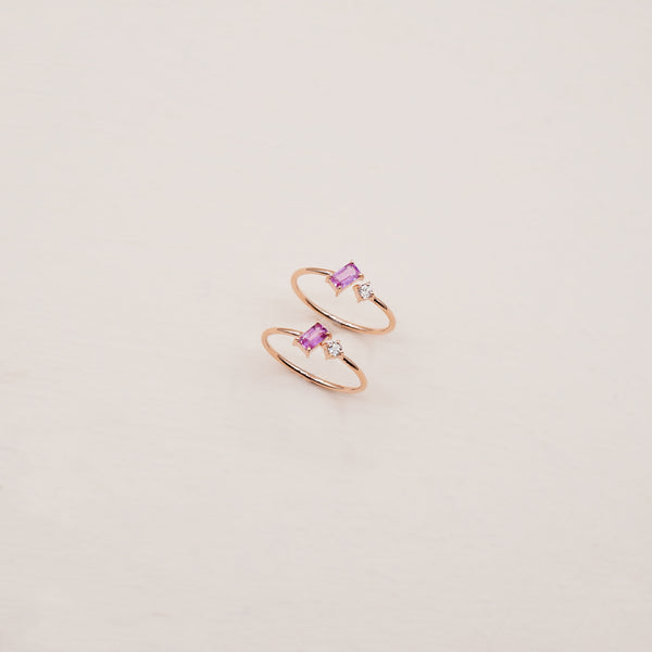 Edith Sapphire Ring - 925 Sterling Silver with Gold Plated