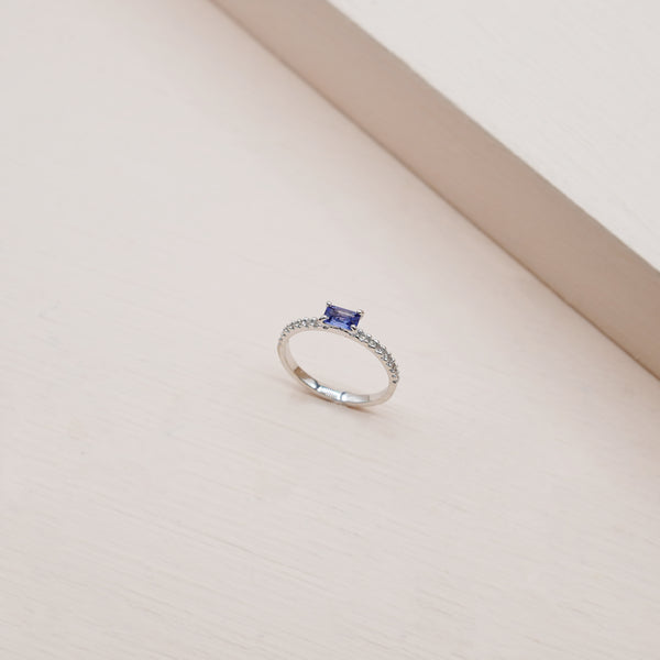 Ivy Sapphire Ring - 925 Sterling Silver with Gold Plated