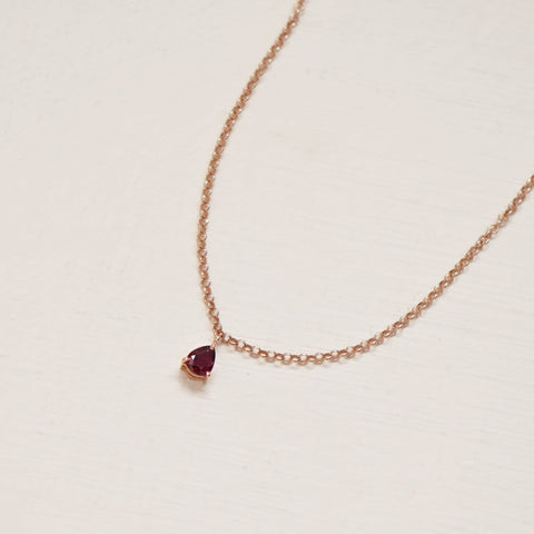 Ruby Necklace - 925 Sterling Silver with Gold Plated