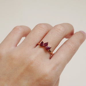 Ruby Ring - 925 Sterling Silver with Gold Plated