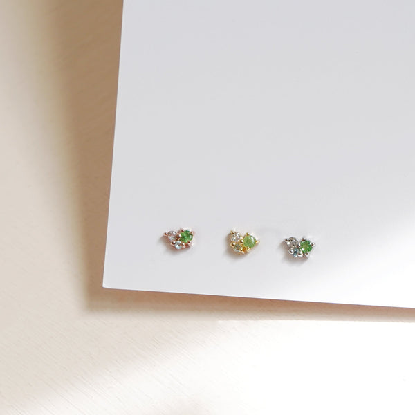 Suki Earrings (green) - 925 Sterling Silver with Gold Plated