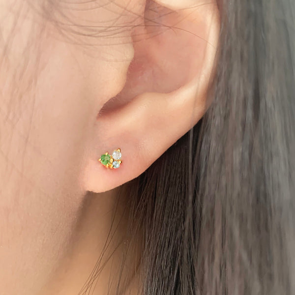 Suki Earrings (green) - 925 Sterling Silver with Gold Plated