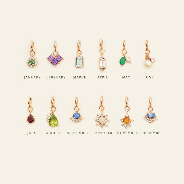 Birthstone Charms vol.2 - 925 Sterling Silver with Gold Plated