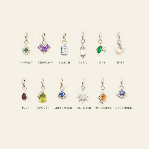 Birthstone Charms vol.2 - 925 Sterling Silver with Gold Plated