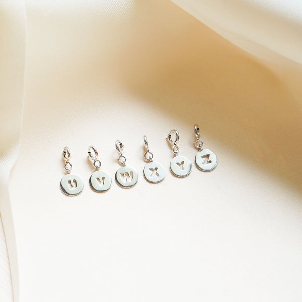 Coin Initial Charms - 925 Sterling Silver with Gold Plated