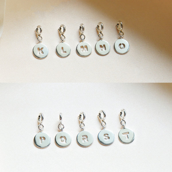 Coin Initial Charms - 925 Sterling Silver with Gold Plated