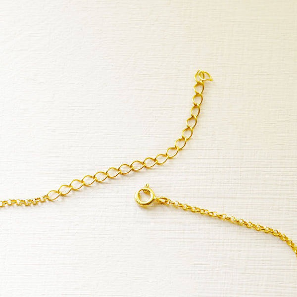 Ring Chain Necklace - 925 Sterling Silver with Gold Plated