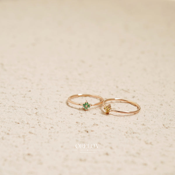 Clover Emerald Ring - 18k/ 75% Rose Gold