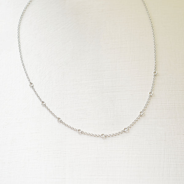 Ring Chain Necklace - 925 Sterling Silver with Gold Plated