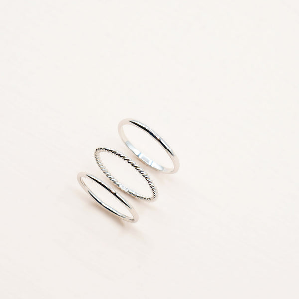 Triple Stacker Set - 925 Sterling Silver Ring