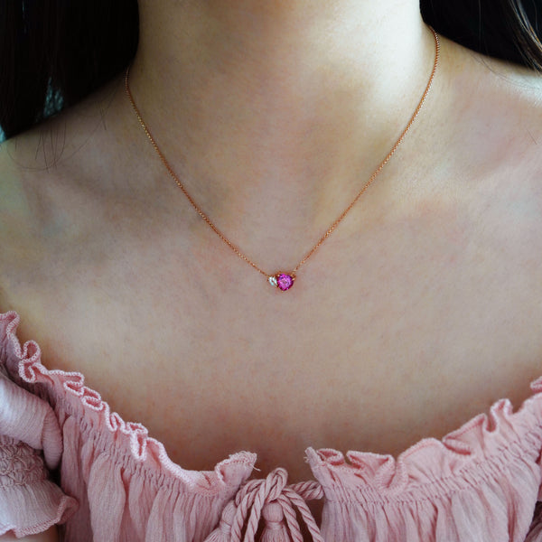 Toi Et Moi Necklace - 925 Sterling Silver with Gold Plated